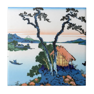 Carreau En Céramique Cool oriental japonais Hokusai Fuji View paysage