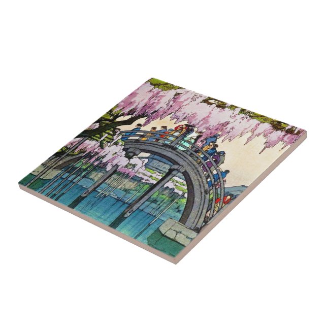 Carreau En Céramique Cool oriental japonais Kameido Bridge Yoshida art (Côté)