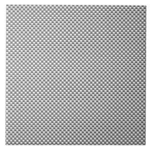 Carreau En Céramique Copie blanche argentée de fibre de carbone