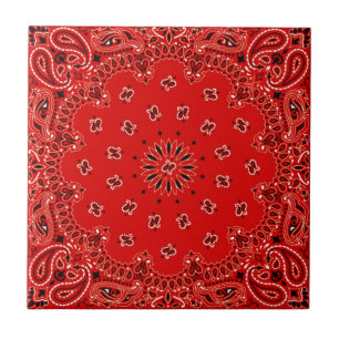 Carreau En Céramique Copie occidentale rouge d'écharpe de Bandana de