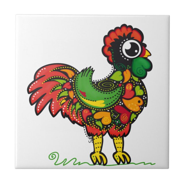 Carreau En Céramique Coq de Barcelos de Portugais (Devant)