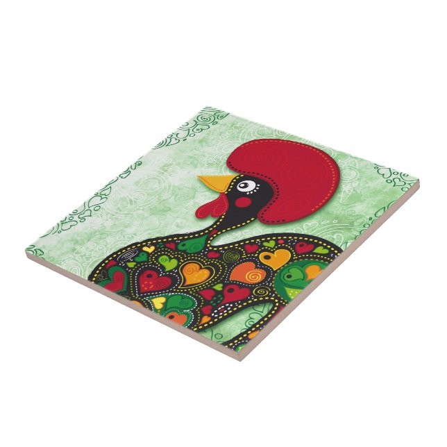 Carreau En Céramique Coq typique de Barcelos (Côté)
