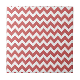 Carreau En Céramique Coral Zigzag Chevron Stripes