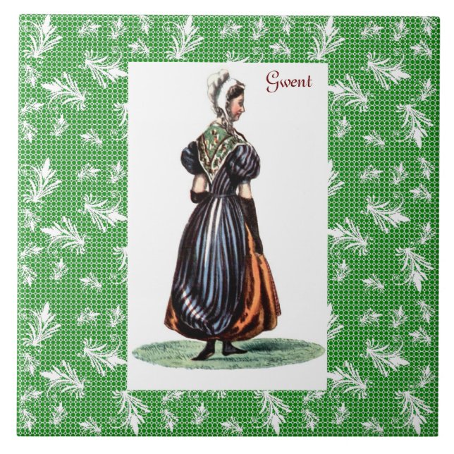Carreau En Céramique Costume traditionnel de Gallois - Gwent (Devant)