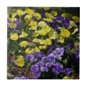 Carreau En Céramique Coteau de panneaux violets et jaunes