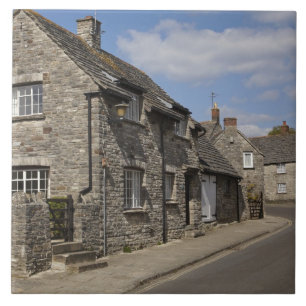 Carreau En Céramique Cottages, Corfe Castle village, Dorset, Angleterre