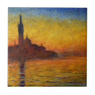 Carreau En Céramique Coucher de soleil de Monet Venise Impressionnisme 