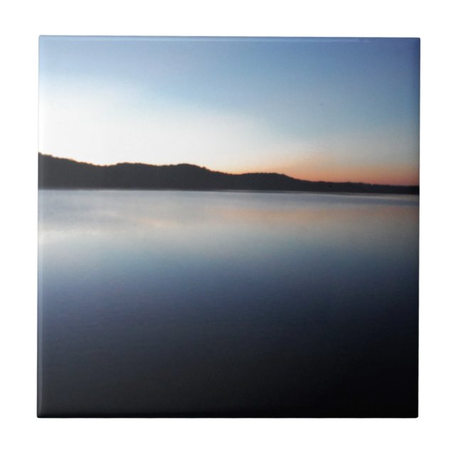 Carreau En Céramique Coucher de soleil sur le lac Arrowhead (Devant)