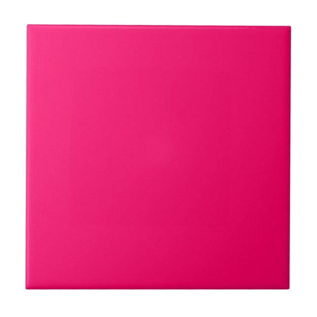 Carreau En Céramique Couleur solide rose vif (Devant)