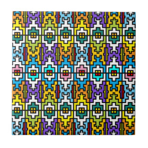Carreau En Céramique Couleurs vives motif africain