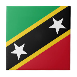 Carreau En Céramique Coût bas ! Saint Kitts et drapeau du Niévès