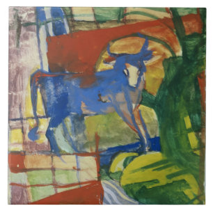 Carreau En Céramique Cow bleue, 1914 (tempera sur le papier)