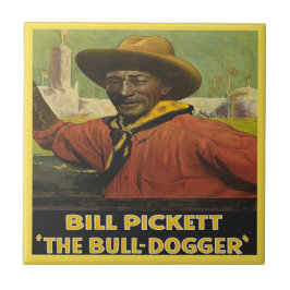 Carreau En Céramique Cowboy occidental vintage Taureau Dogger