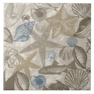 Carreau En Céramique Cream Blue Ocean Beach Shops