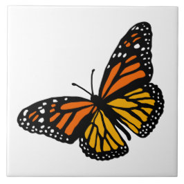 Carreau En Céramique Créez votre vignette Papillon Monarch couleur noir
