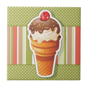 Carreau En Céramique Crème glacée vintage de chocolat