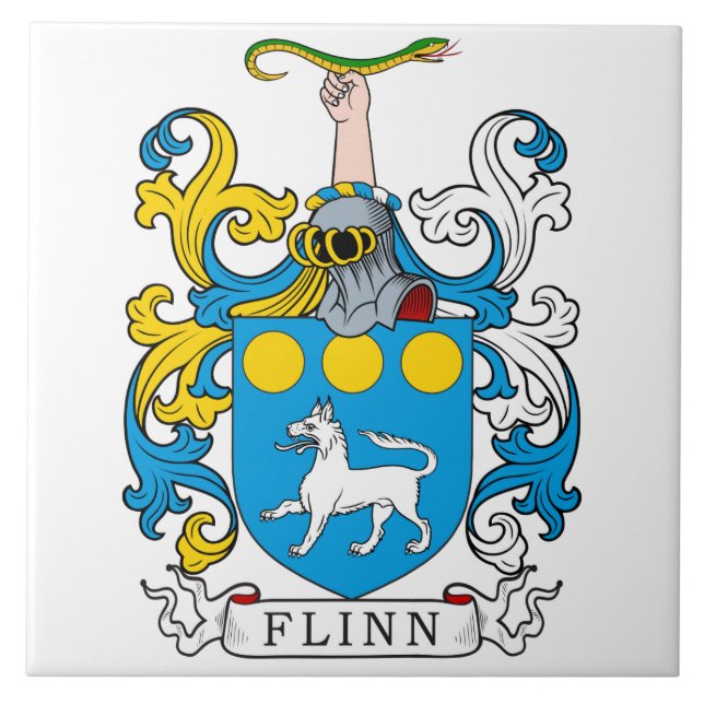 Carreau En Céramique Crête de famille de Flinn (Devant)