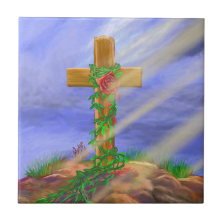 Carreau En Céramique Croix rose