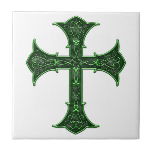 Carreau En Céramique Croix verte