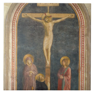 Carreau En Céramique Crucifixion avec la Vierge, solides solubles. John