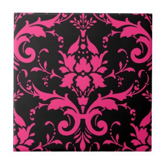 Carreau En Céramique Cuisine de jumelage rose et noir Damas