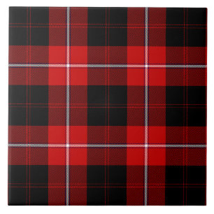Carreau En Céramique Cunningham Tartan rouge noir