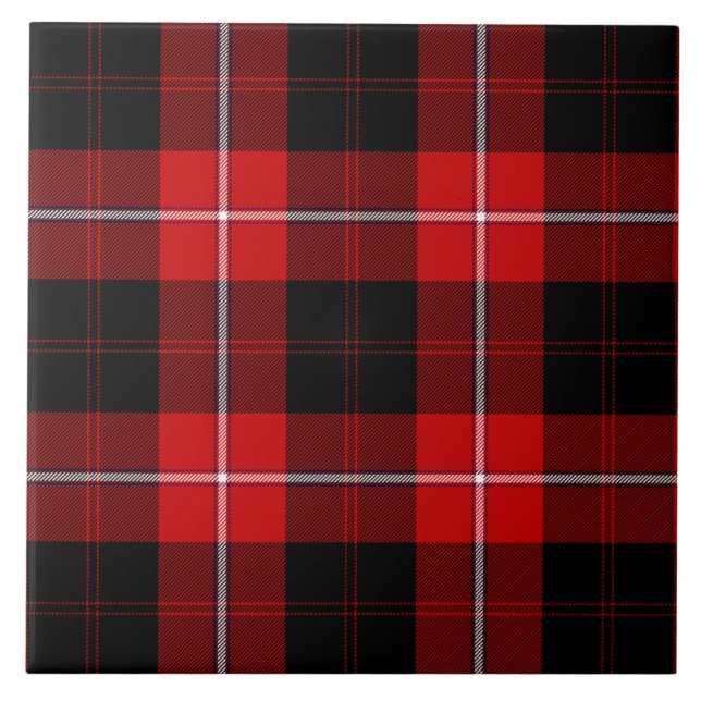 Carreau En Céramique Cunningham Tartan rouge noir (Devant)