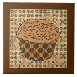 Carreau En Céramique Cupcake caramel givré avec arroses