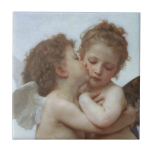 Carreau En Céramique Cupidon et psyché comme enfants