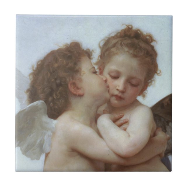 Carreau En Céramique Cupidon et psyché comme enfants (Devant)