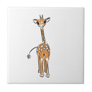 Carreau En Céramique Cute Giraffe drawing, safari animals