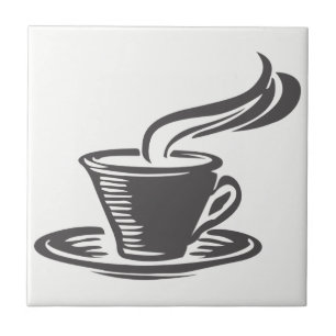 Carreau En Céramique Cute Grey Coffee Cup Cuisine Design graphique