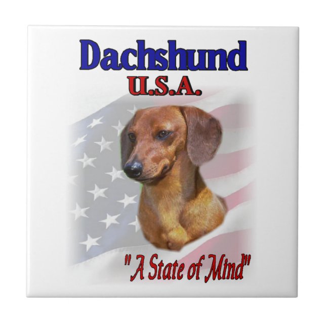Carreau En Céramique Dachshund USA (Devant)