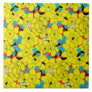 Carreau En Céramique Daffodiques motif floral printanier