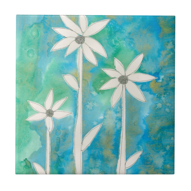 Carreau En Céramique Dainty Daisies I (Devant)