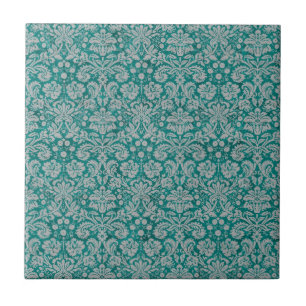 Carreau En Céramique Damas Turquoises foncées