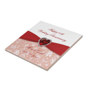 Carreau En Céramique Damask 40e anniversaire Mariage Design