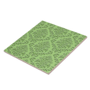Carreau En Céramique DAMASSÉ de BILTMORE en VERT DE RELIEF