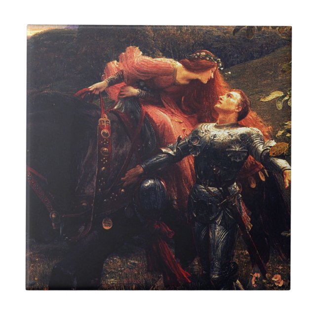 Carreau En Céramique Dame Sans Merci [monsieur Frank Dicksee] de belle (Devant)