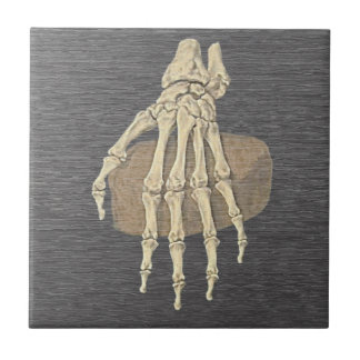 Carreau en céramique d'anatomie - Main de squelett