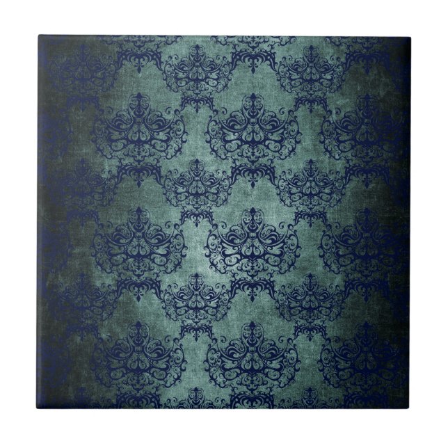 Carreau En Céramique Dans le bleu profond (Devant)