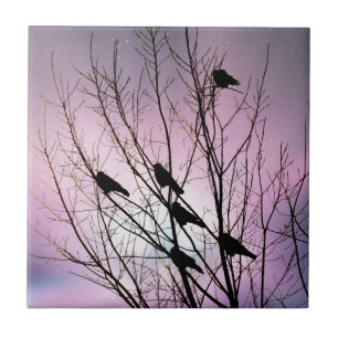 Carreau En Céramique Dans le ciel nocturne pourpre