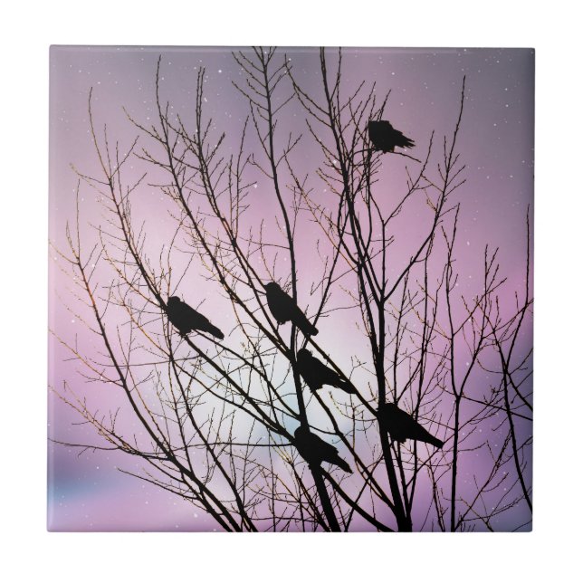 Carreau En Céramique Dans le ciel nocturne pourpre (Devant)