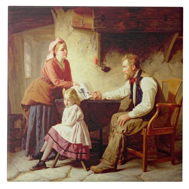 Carreau En Céramique Dans le déshonneur, 1875 (huile sur la toile) (Devant)