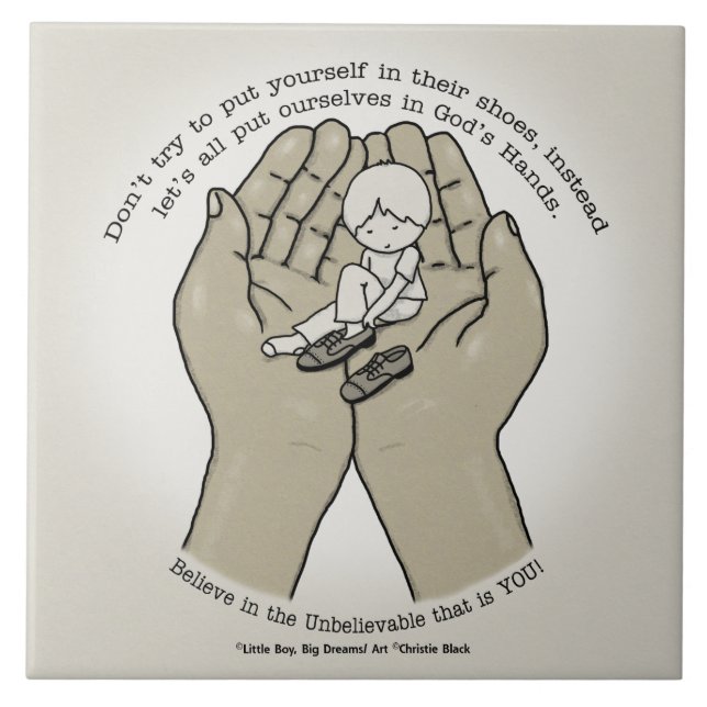 Carreau En Céramique Dans les mains de Dieu (Devant)