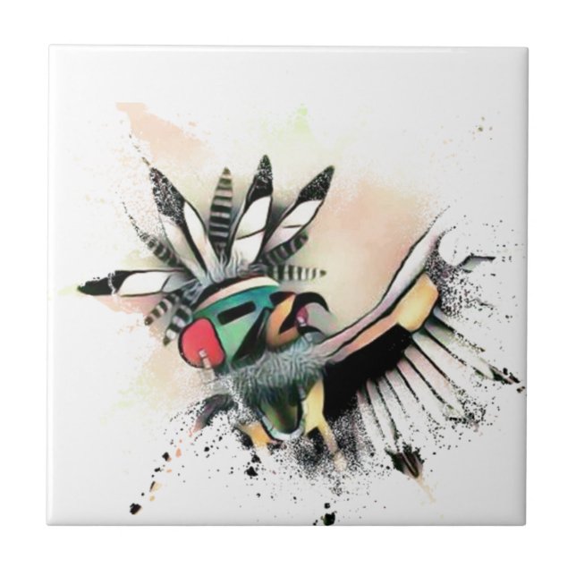 Carreau En Céramique Danseur autochtone de Kachina (Devant)