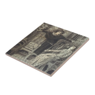 Carreau En Céramique Dante Gabriel Rossetti : Hamlet et Ophélie