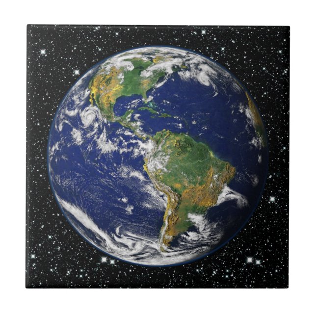 Carreau En Céramique ~ d'arrière - plan d'étoile de la TERRE de PLANÈTE (Devant)