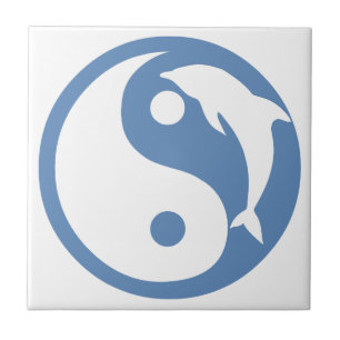 Carreau En Céramique Dauphin sur Carrelage bleu Yin Yang
