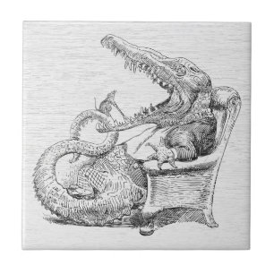 Carreau en céramique de crocodile vintage dans un